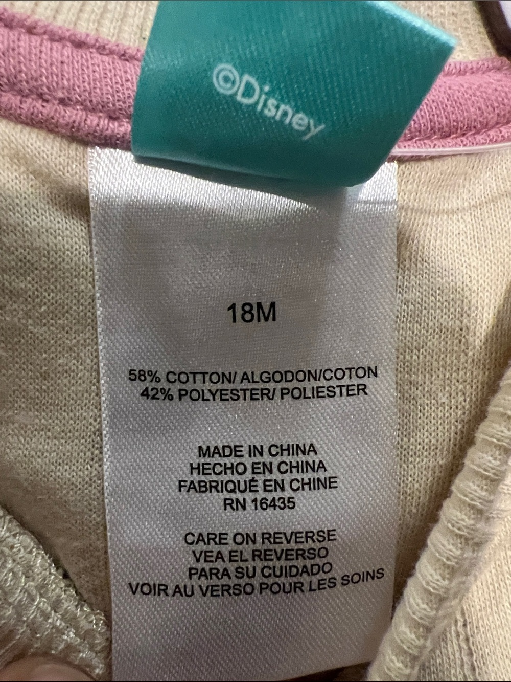 Disney Girls Minnie Mouse 4-Piece Pajama Set in Pink and Cream Size 18M - Picture 10 of 10
